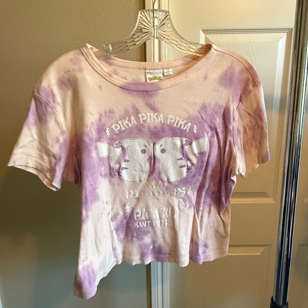 Pokemon Pika Pika tie-dye crop top